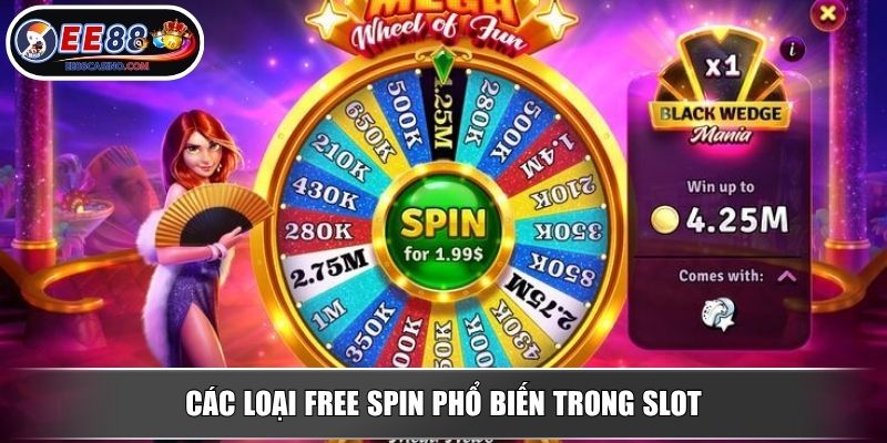 Các loại free spin phổ biến trong slot